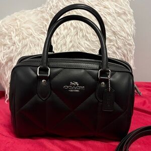 Coach Black Quilted Rowan Satchel Bag